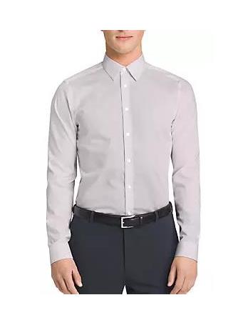 CALVIN KLEIN - Steel Non-Iron Performance Slim Fit Dress Shirt 056 GRAY