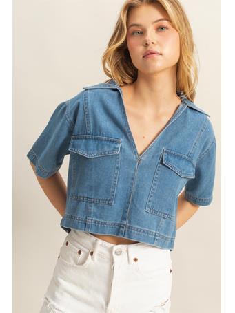 HYFVE - Collared Deep Washed Denim Shirt DENIM