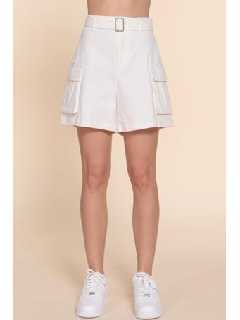 ACTIVE BASIC - Belted Cargo Shorts WHITE