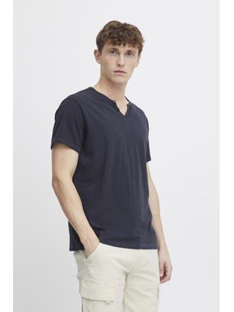 BLEND - Split Neck Tee BLACK