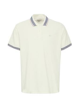 BLEND - Short Sleeve Polo Shirt SNOW WHITE
