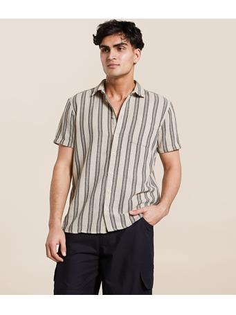 BLEND - Andi Striped Shirt BLEACHED SAND