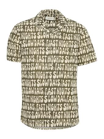 BLEND - Bhara Short Sleeve Shirt OLIVE NIGHT