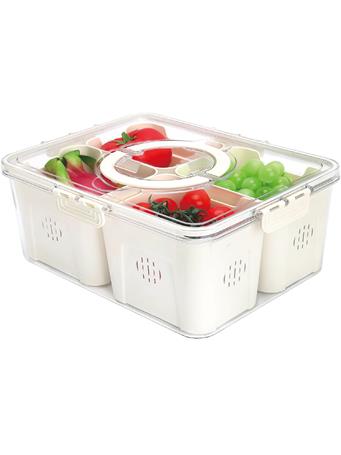 CONTAINED - Portable Waterproof Crisper 4 Compartments WHITE