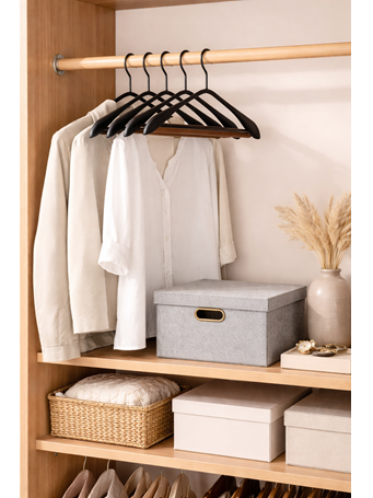 LINDON - Black Metal Coat Jacket Hanger BLACK