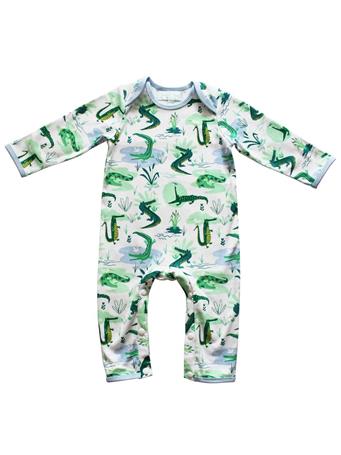 POWELL CRAFT - Crocodile Print Jumpsuit GREEN