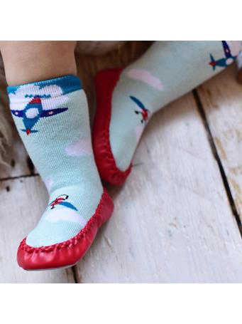 POWELL CRAFT - Aeroplane Moccasin Slippers MULTI