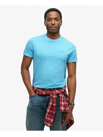 SUPERDRY - Essential Logo Embroidered Neon T-Shirt WASHED NEON SKY BLUE