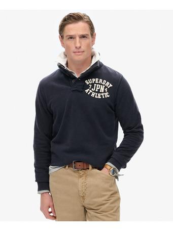 SUPERDRY - Vintage Athletic Half Button Sweatshirt ECLIPSE NAVY
