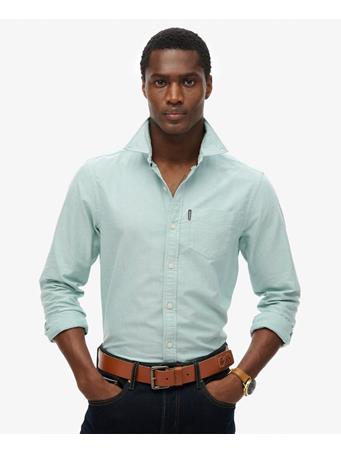 SUPERDRY - Essentials Long Sleeve Oxford Shirt PEPPERMINT CHAMBRAY OXFORD