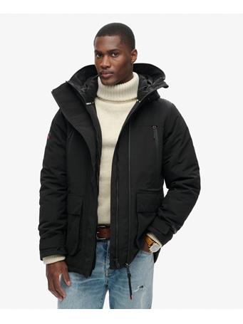 SUPERDRY - Hooded Ultimate Embroidered SD Windbreaker Jacket BLACK