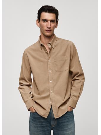 MANGO - Classic-fit Micro-corduroy Shirt BEIGE