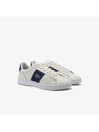 LACOSTE - Men's Carnaby Set Cigar Bar Leather Sneakers OFFWHITE