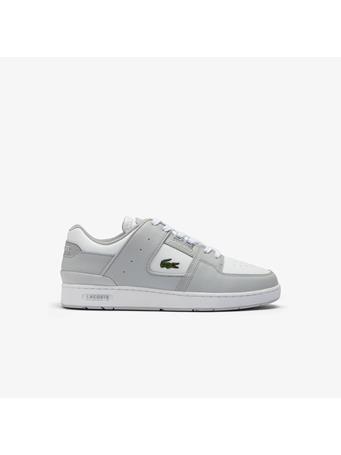 LACOSTE - Men's Court Cage Leather Sneakers GRYWHT
