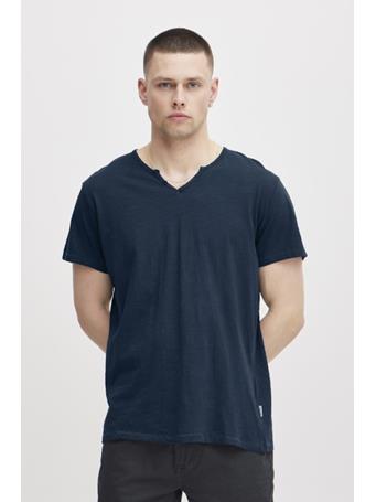 BLEND - Split Neck Tee DUSTY BLUE
