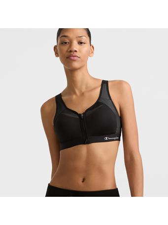 CHAMPION - Motion Control Zip Sports Bra BLACK