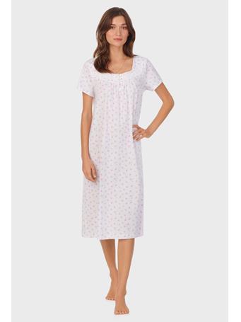 CAROLE HOCHMAN - Mini Floral Cap Sleeve Cotton Waltz Nightgown PINK FLR