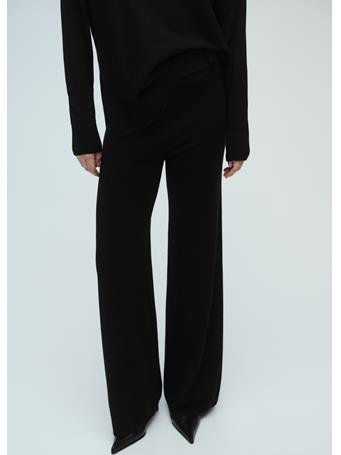 MANGO - Fine-knit Wideleg Trousers BLACK