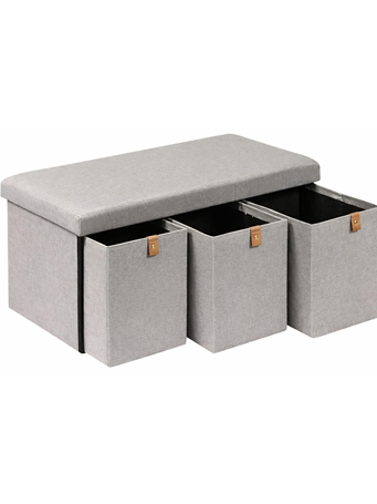 CONTAINED - Folding Storage Ottoman GREY