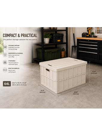 CONTAINED - Garage Storage Collapsible Organizer GREY