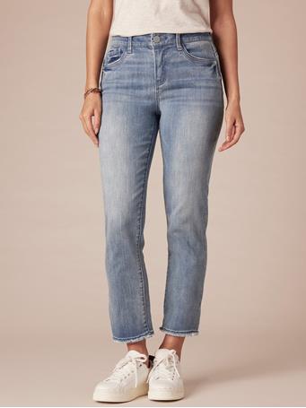 DEMOCRACY - "Ab"solution Slim Straight Jean with Cascading "D" Back Pocket DENIM BLUE