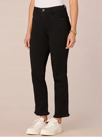 DEMOCRACY - "Ab"solution High Rise Cascading "D" Pocket Slim Straight Jeans DENIM BLUE