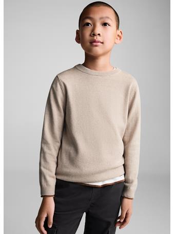 MANGO - Knit Cotton Sweater LIGHT BROWN