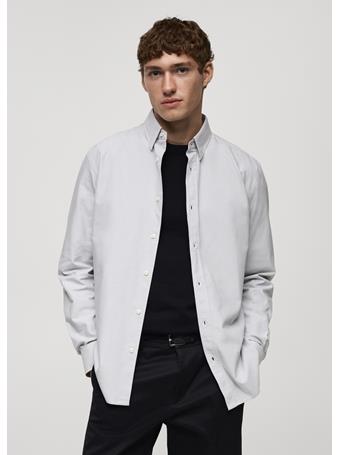 MANGO - Regular Fit Oxford Cotton Shirt GREY
