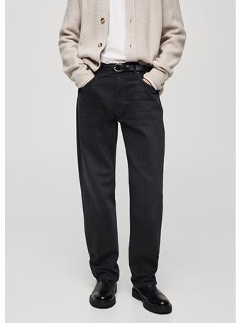 MANGO - Black Straight Fit Jeans BLACK