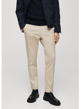 MANGO - Cropped Tapered Chino Trousers CREAM