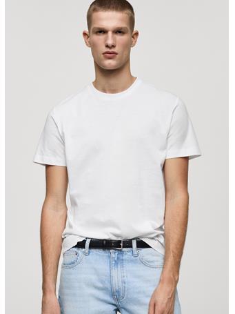 MANGO - 100% Cotton Slim-fit T-shirt WHITE