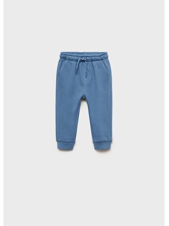 MANGO - Cotton Jogger-style Trousers MED BLUE