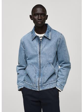 MANGO - Quilted Denim Jacket BLUE