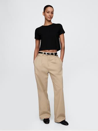 GAP - Organic Cotton Vintage Cropped T-Shirt BLACK