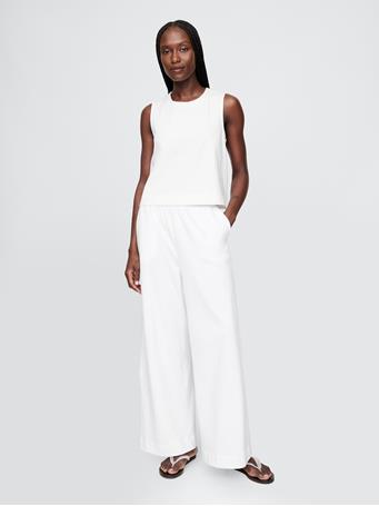 GAP - Organic Cotton Heavyweight Cropped Shell Tank Top OPTIC WHITE