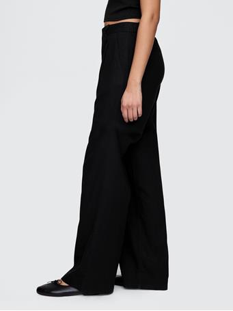 GAP - 365 High Rise Linen-Blend Trousers BASIC BLACK 2