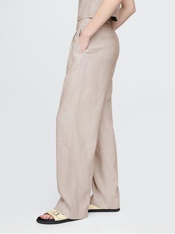 GAP - 365 High Rise Linen-Blend Trousers FLAX LINEN