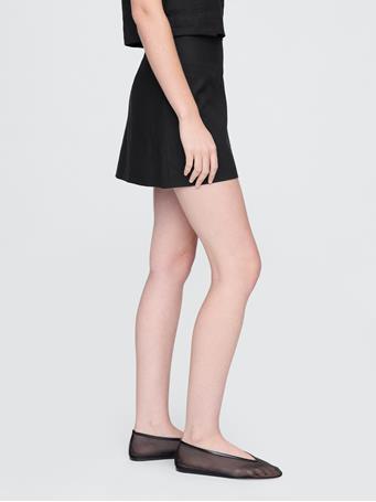GAP - Linen-Blend Mini Skort BLACK