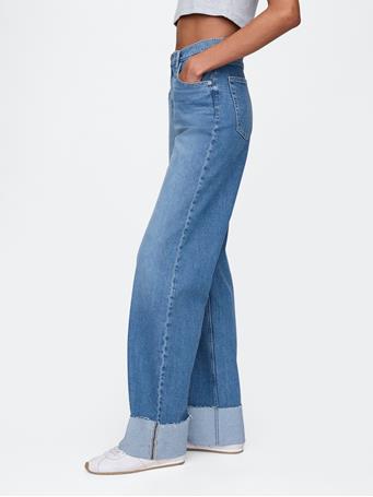 GAP - Mid Rise Cuffed '90s Loose Jeans MEDIUM INDIGO 1