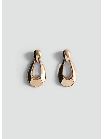 MANGO - Oval Hanging Earrings GOLD
