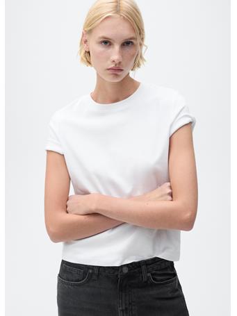MANGO - Short-sleeved Cotton T-shirt WHITE