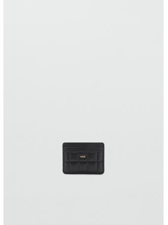 MANGO - Quilted Cardholder With Logo BLACK