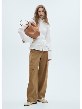 MANGO - Pebbled Effect Shopper Bag MEDIUM BROWN