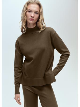MANGO - Perkins Neck Knitted Sweater KHAKI