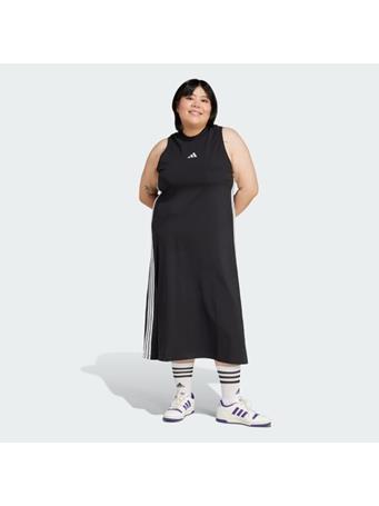 ADIDAS - Essentials 3-Stripes Long Racerback Dress (Plus Size) BLACK
