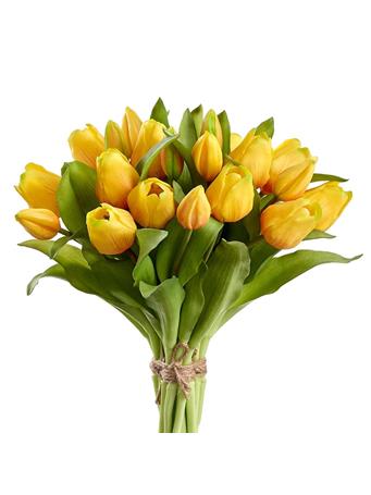 ALL STATE FLORAL - 11.75" Tulip Silk Flower Bouquet YELLOW