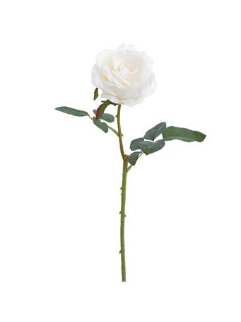 ALL STATE FLORAL - 24.4" Rose Silk Flower Stem WHITE