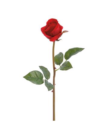 ALL STATE FLORAL - 23" Real Touch Rose Bud Silk Flower Stem RED