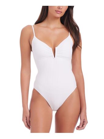 SANCTUARY CLOTHING - Women's Refresh Rib V-Wire Mio One-Piece Swimsuit WHITE