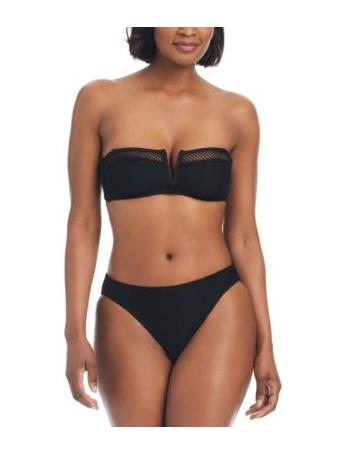 SANCTUARY CLOTHING - Sea Crochet V-Wire Bandeau Bikini Top BLACK
